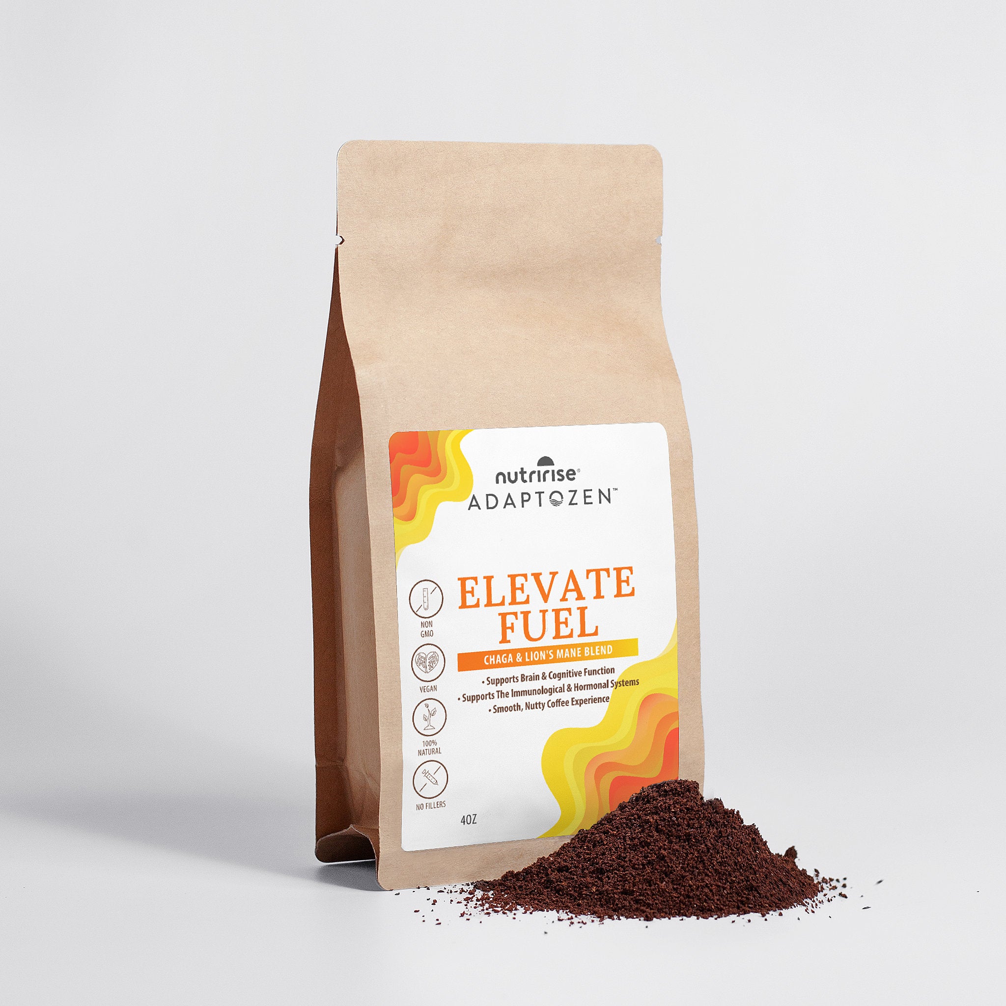 AdaptoZen Elevate Fuel – Premium Mushroom Coffee 4oz