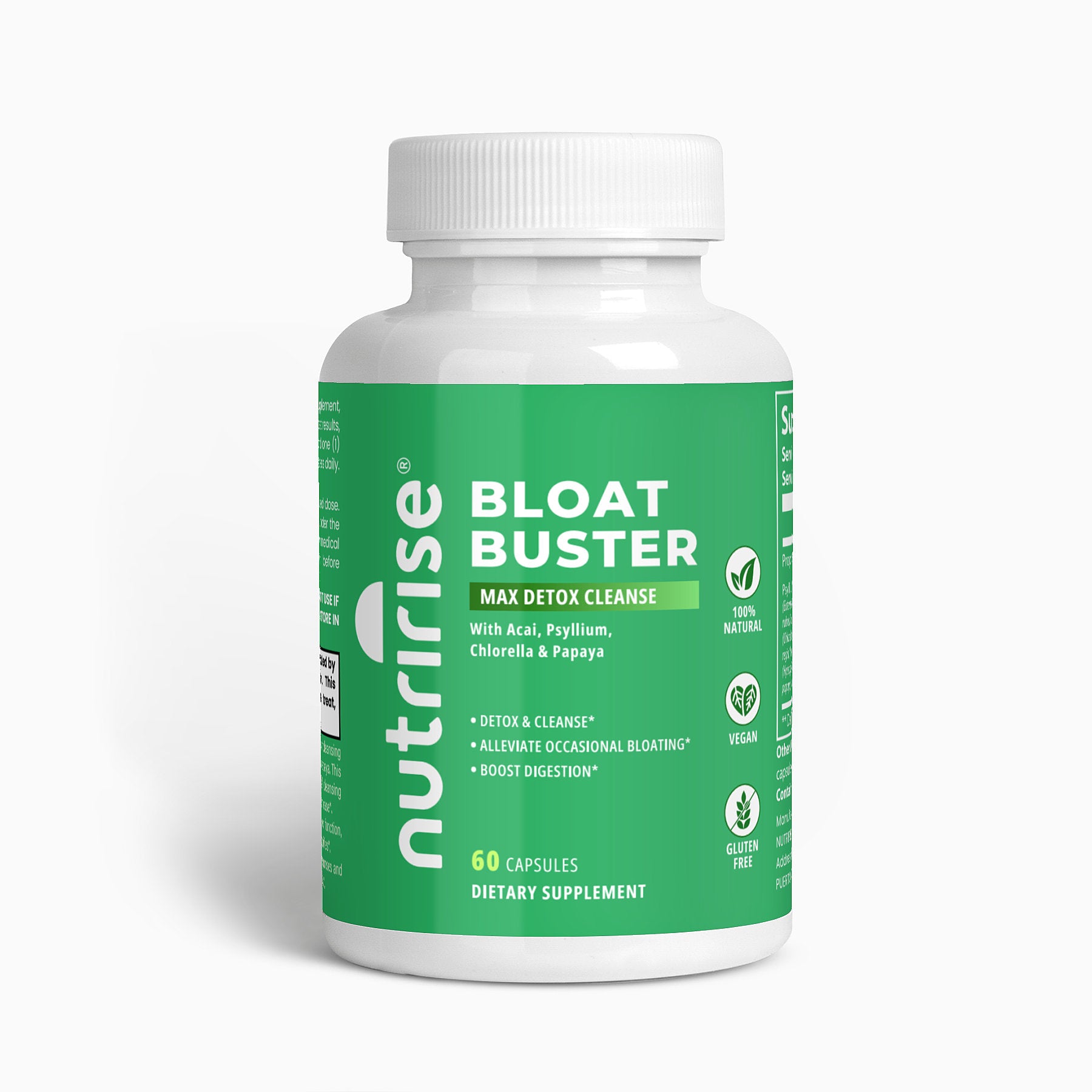 Bloat Buster Max Detox Cleanse With Acai, Psyllium, Chlorella & Papaya
