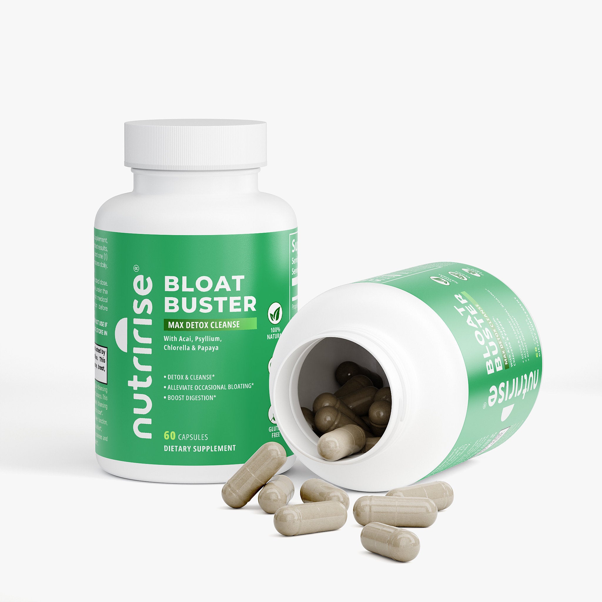 Bloat Buster Max Detox Cleanse With Acai, Psyllium, Chlorella & Papaya