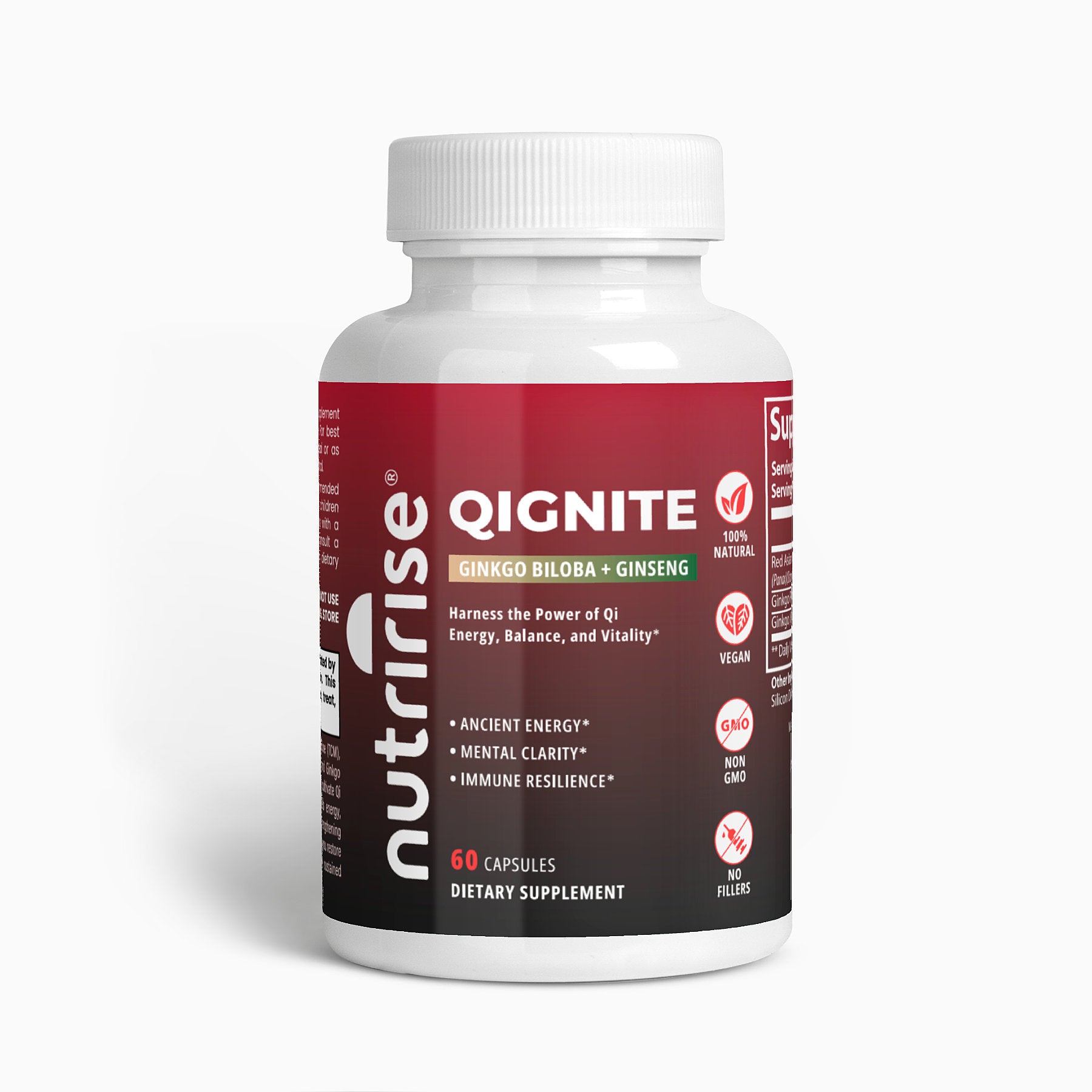 NutriRise QIgnite | TCM-Inspired Ginseng & Ginkgo | Qi Energy, Focus & Immunity