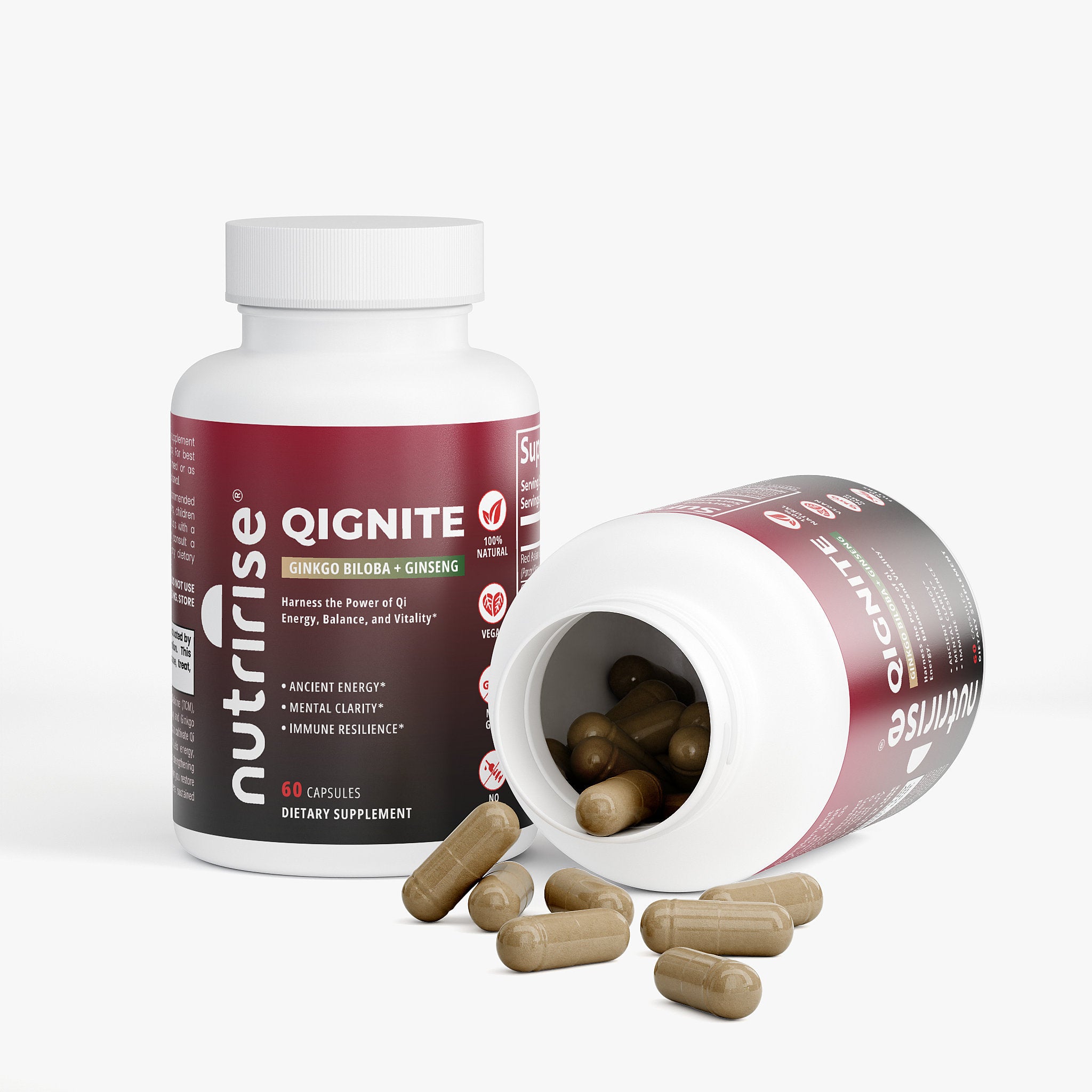 NutriRise QIgnite | TCM-Inspired Ginseng & Ginkgo | Qi Energy, Focus & Immunity