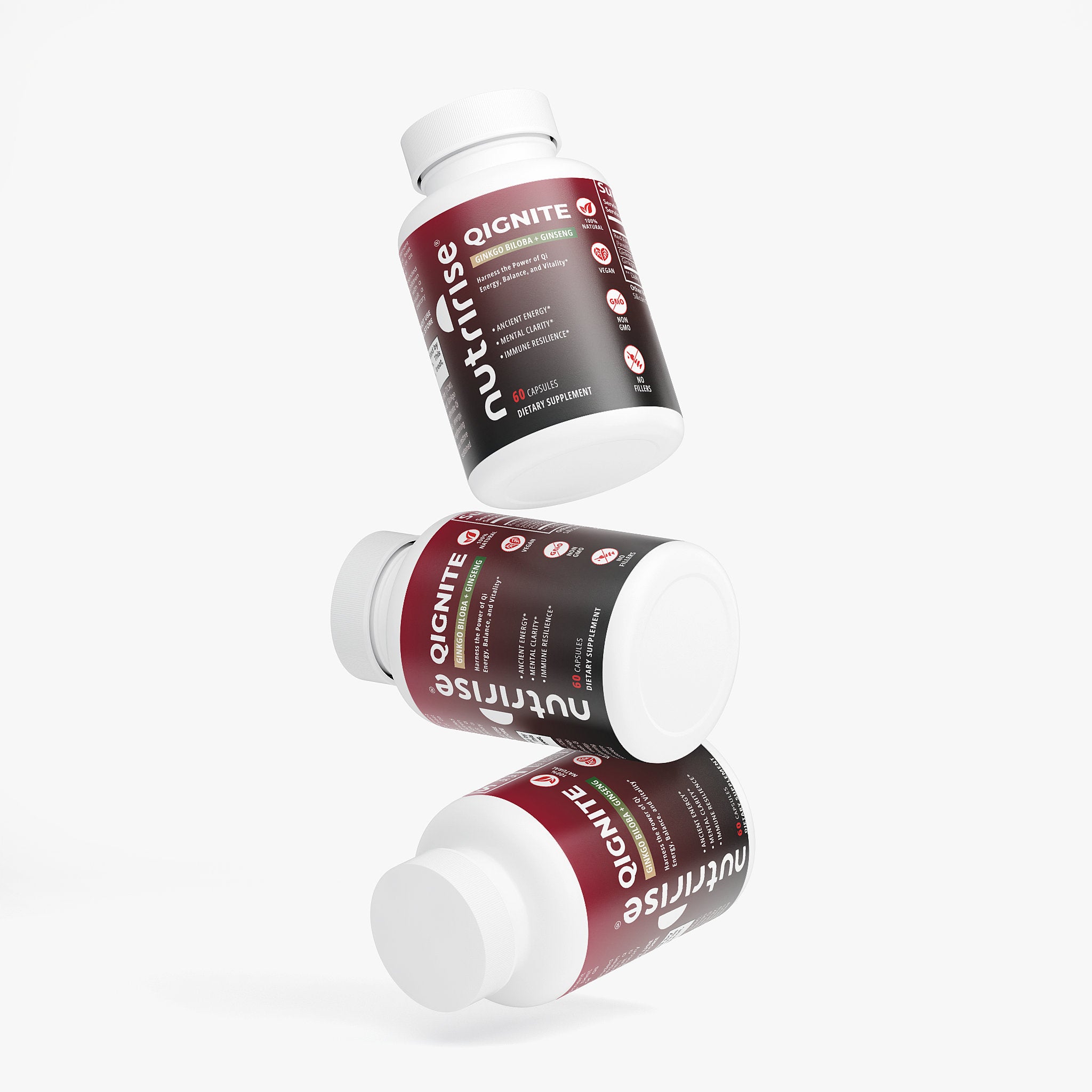 NutriRise QIgnite | TCM-Inspired Ginseng & Ginkgo | Qi Energy, Focus & Immunity