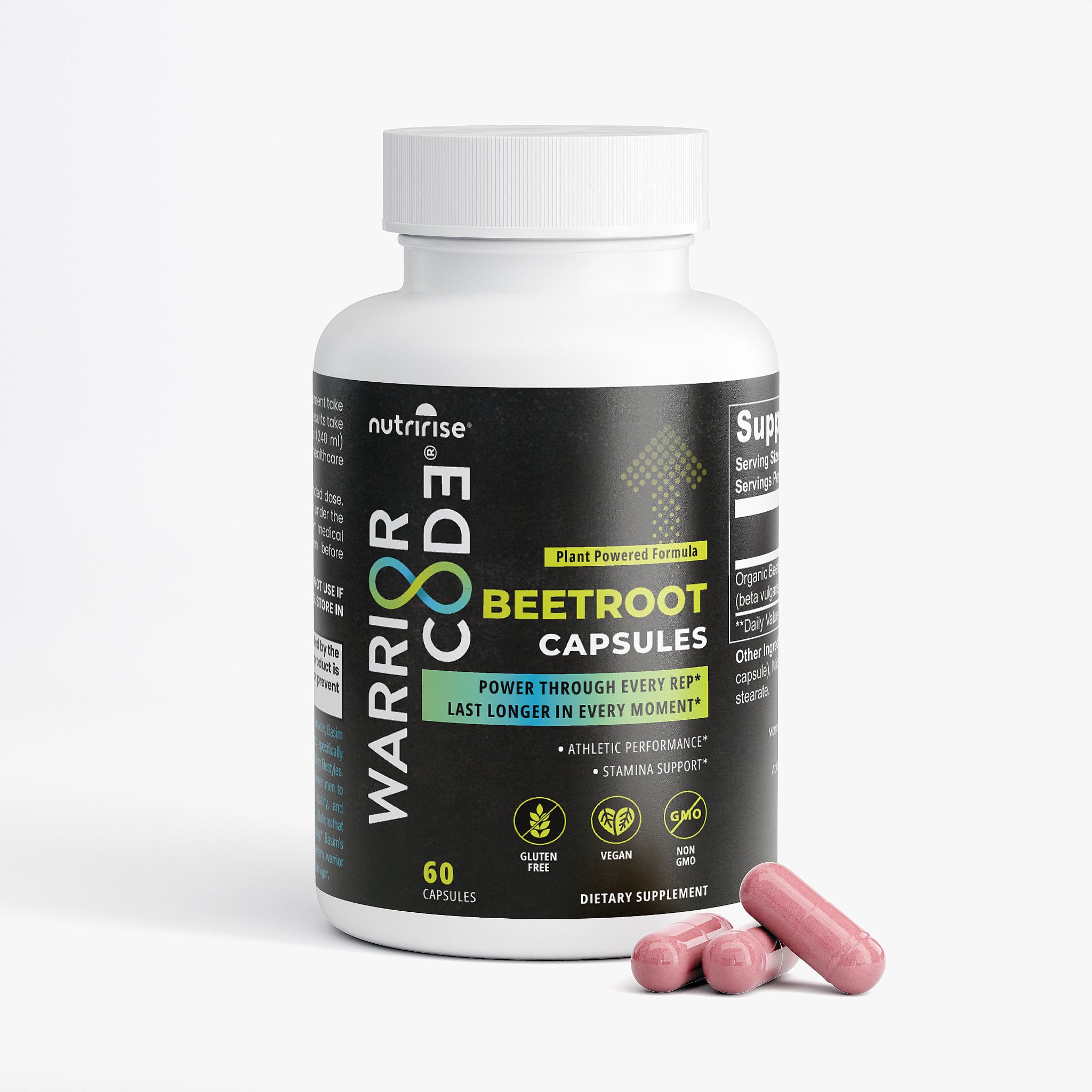Warrior Code Beetroot Capsules | Made with Organic Beetroot | Nitric Oxide Booster for Stamina & Athletic Performance