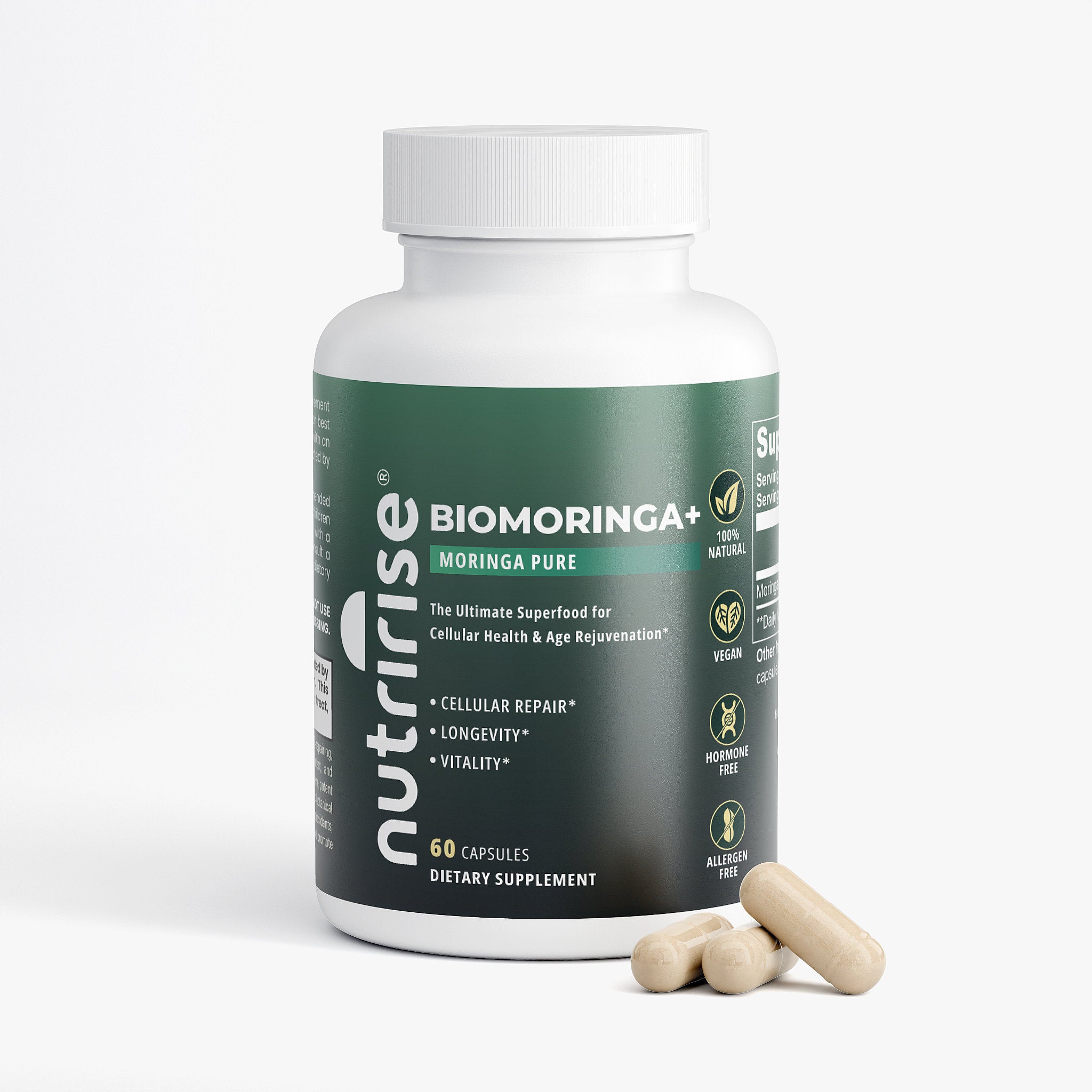 NutriRise BioMoringa+ | Cellular Repair & Longevity | Pure Moringa Oleifera