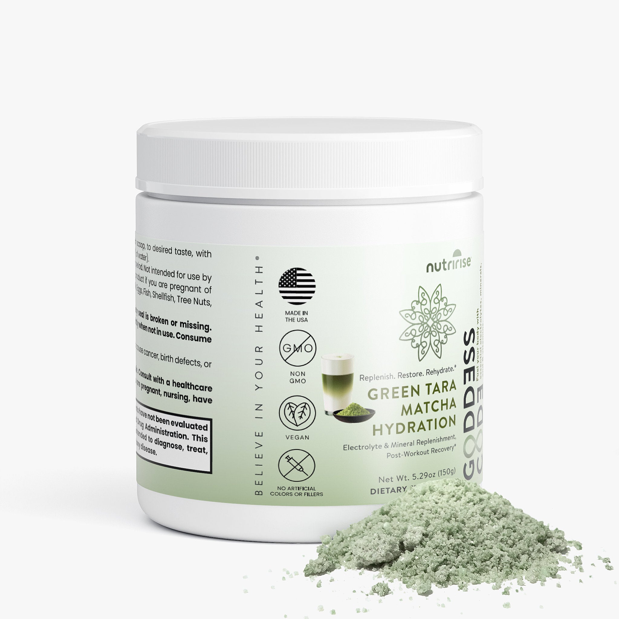 Goddess Code Green Tara Matcha Hydration | Electrolyte + Vitamin Powder | Caffeine-Free Daily Wellness Drink | Post Workout | For Women