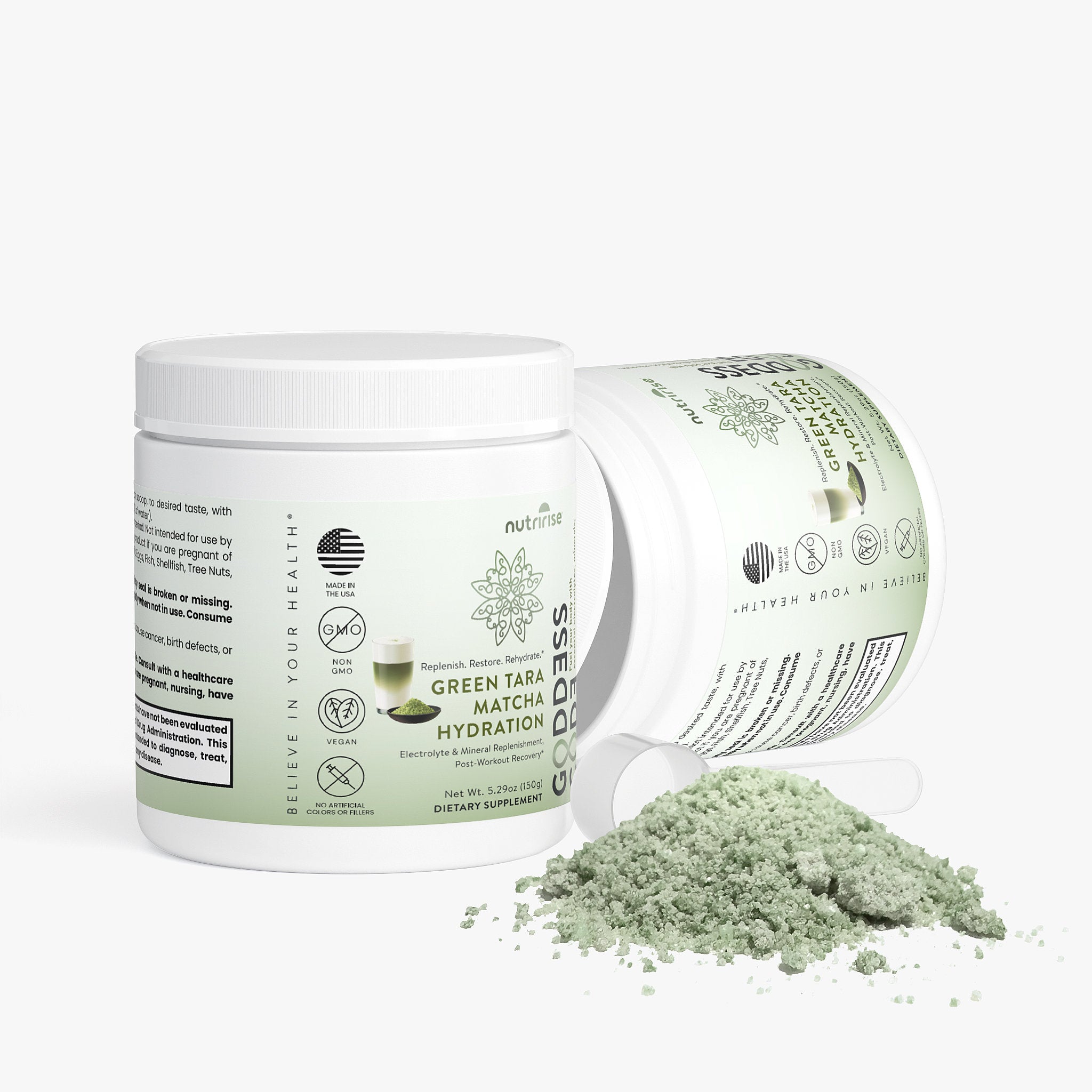 Goddess Code Green Tara Matcha Hydration | Electrolyte + Vitamin Powder | Caffeine-Free Daily Wellness Drink | Post Workout | For Women
