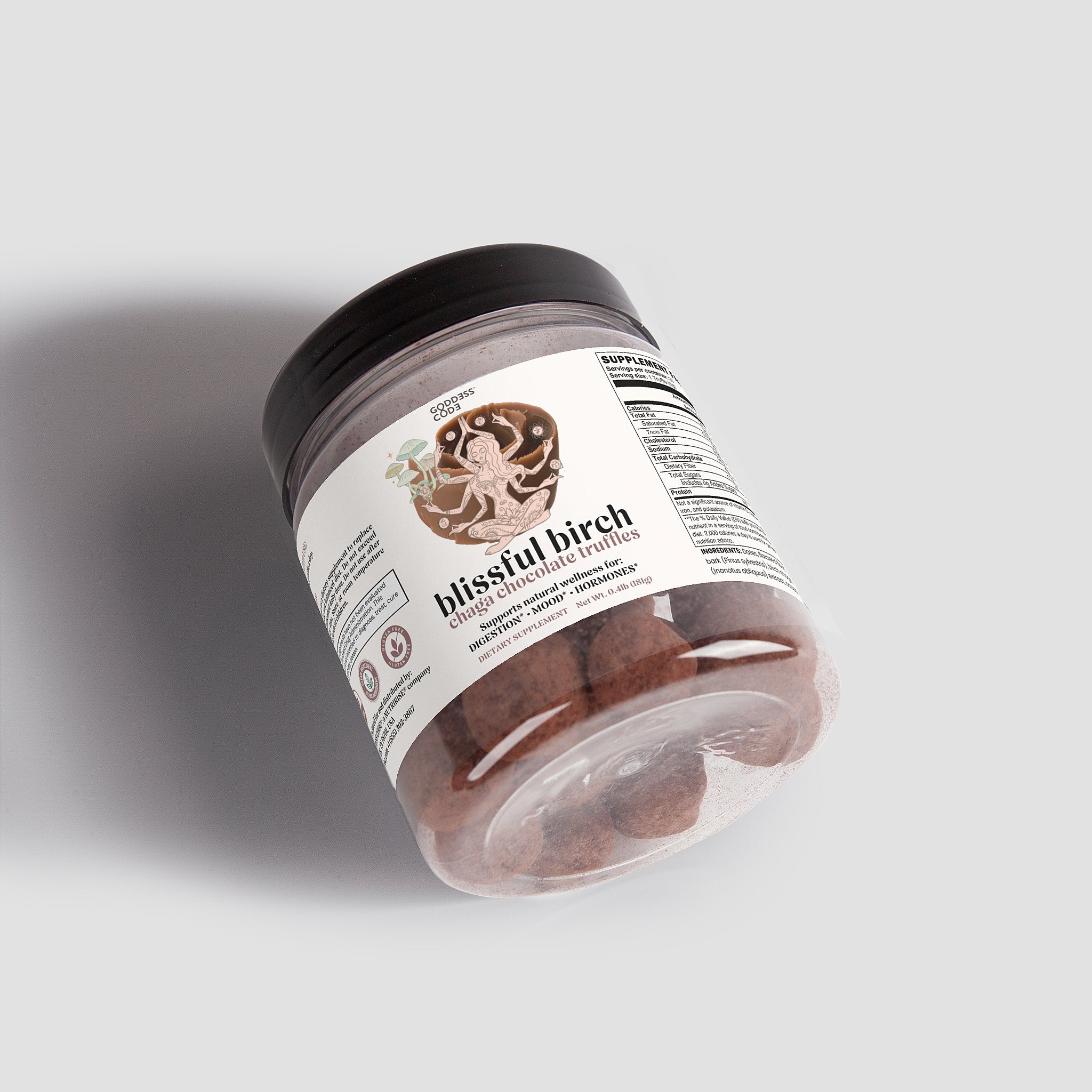 Goddess Code Blissful Birch Chocolate Chaga Truffles - Digestion, Mood, Hormonal Balance