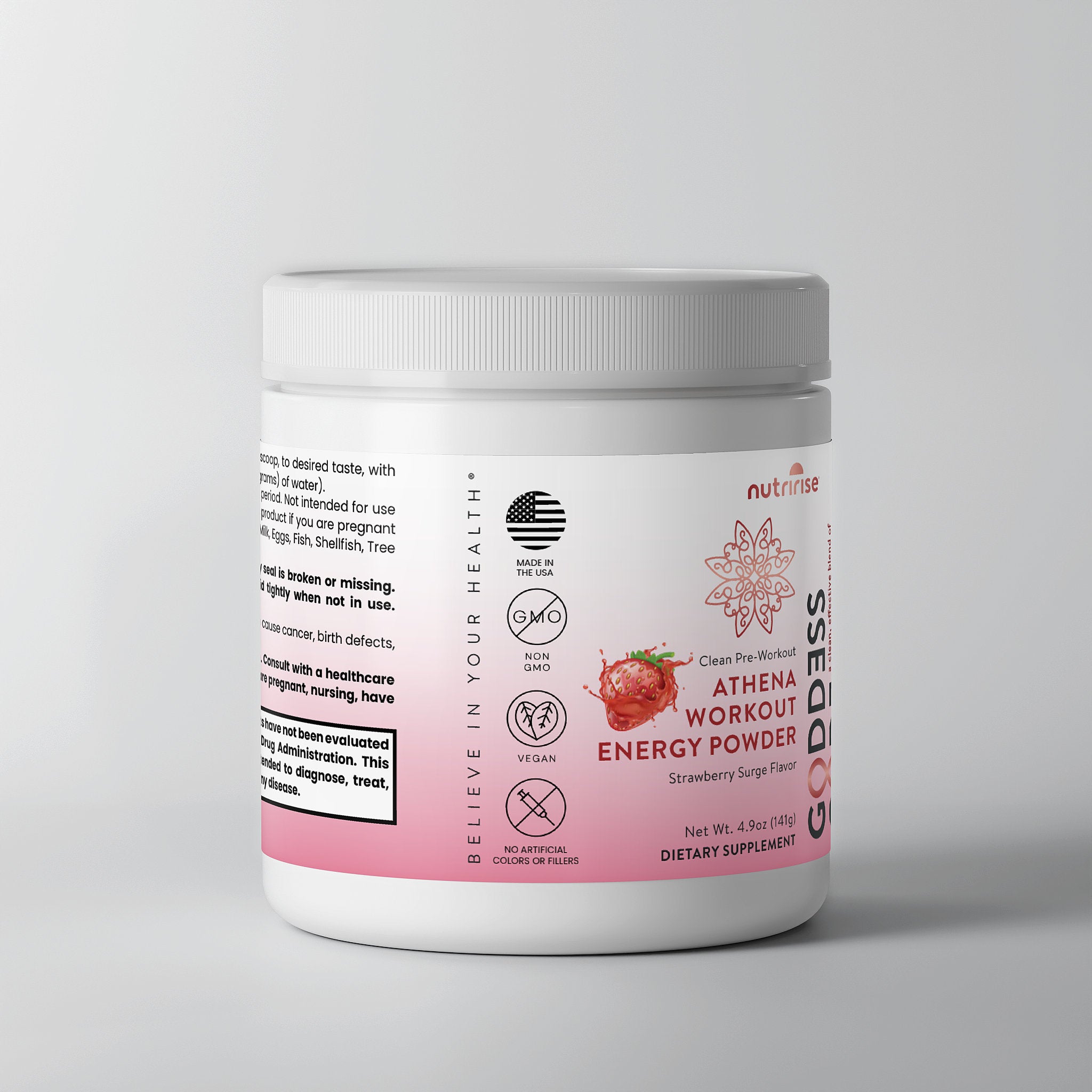 Goddess Code Athena Workout Energy Powder - Clean Energy & Hydration - Women Workout Energy Mix