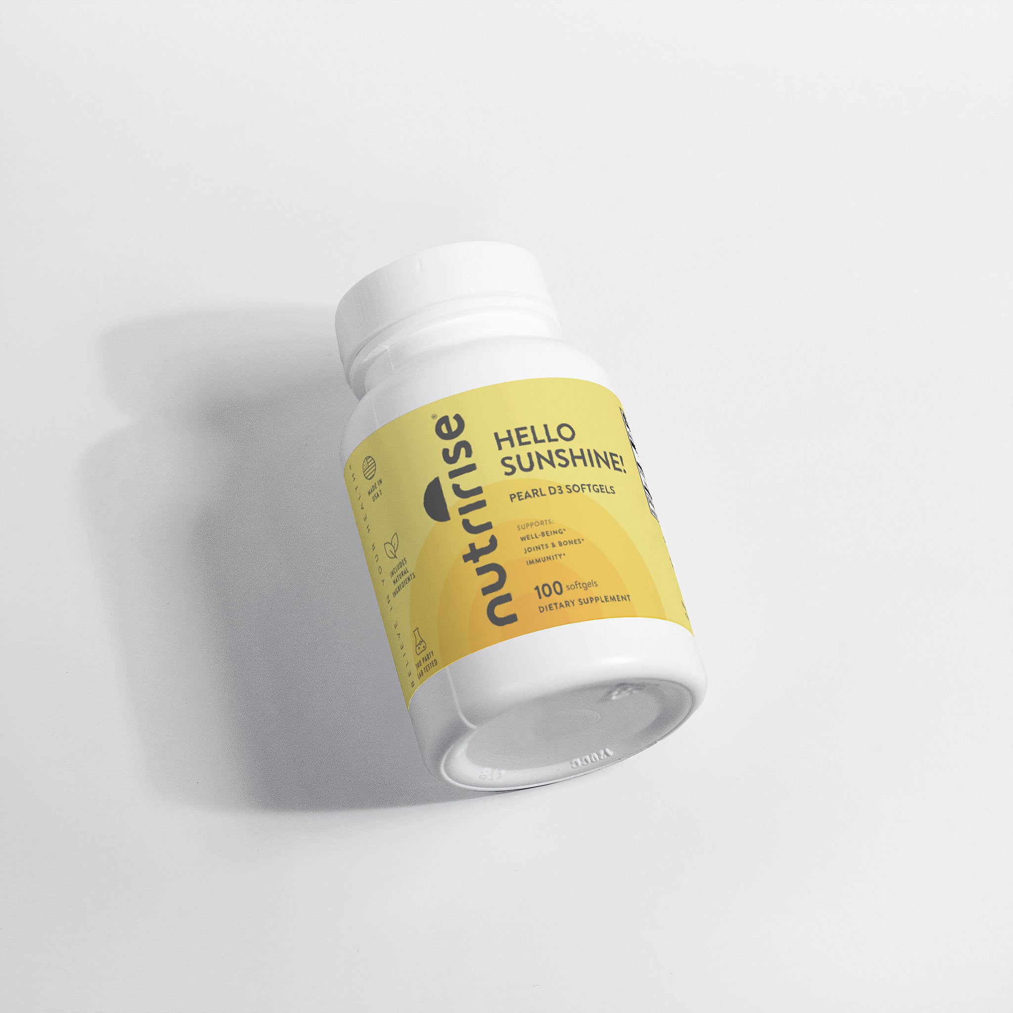 NutriRise D3 Softgels | 2000 IU Vitamin D3 | Immune, Bone & Mood Support