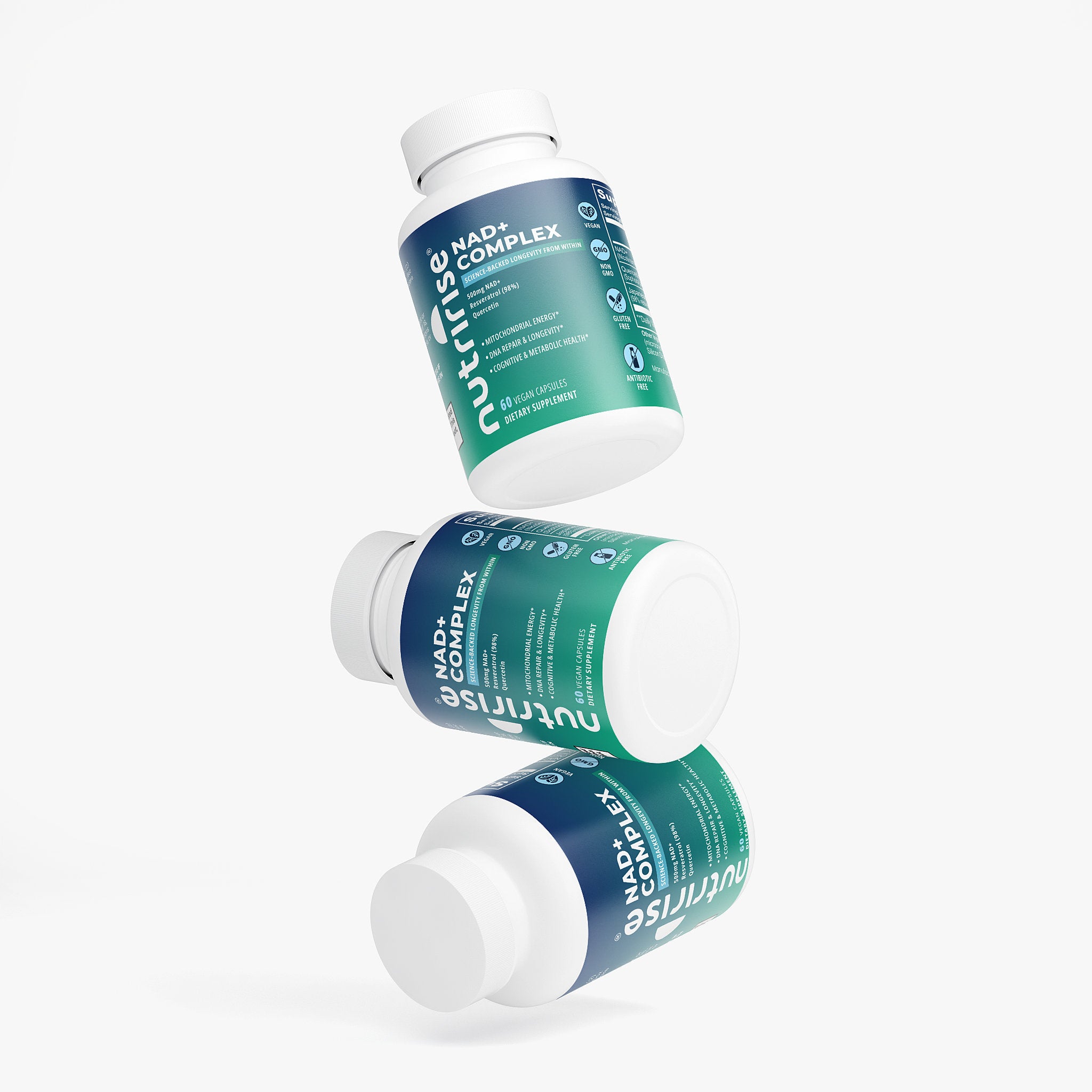 NutriRise NAD+ Complex | Anti-Aging Cellular Support | NAD+, Resveratrol, Quercetin & Mitochondrial Repair