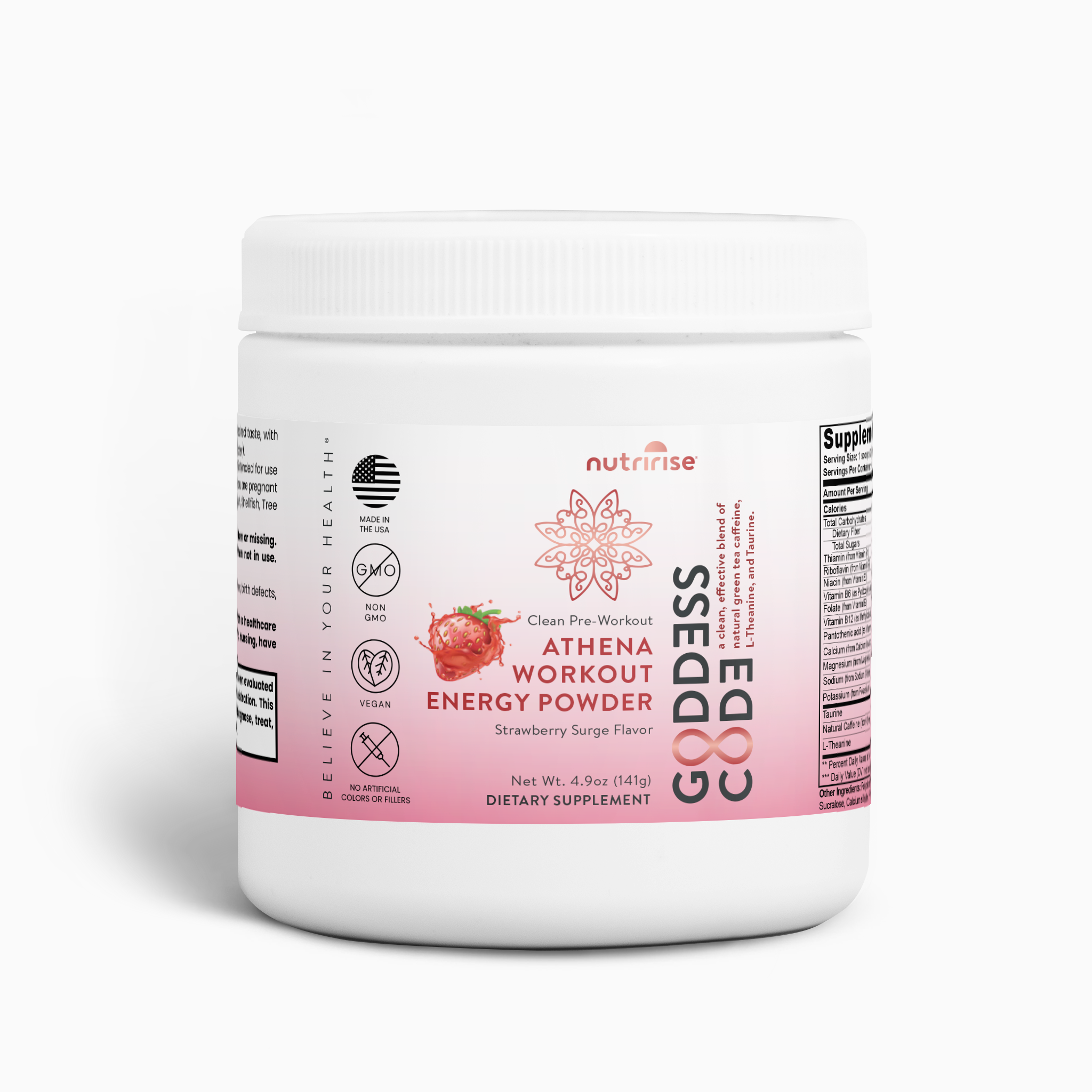 Goddess Code Athena Workout Energy Powder - Clean Energy & Hydration - Women Workout Energy Mix