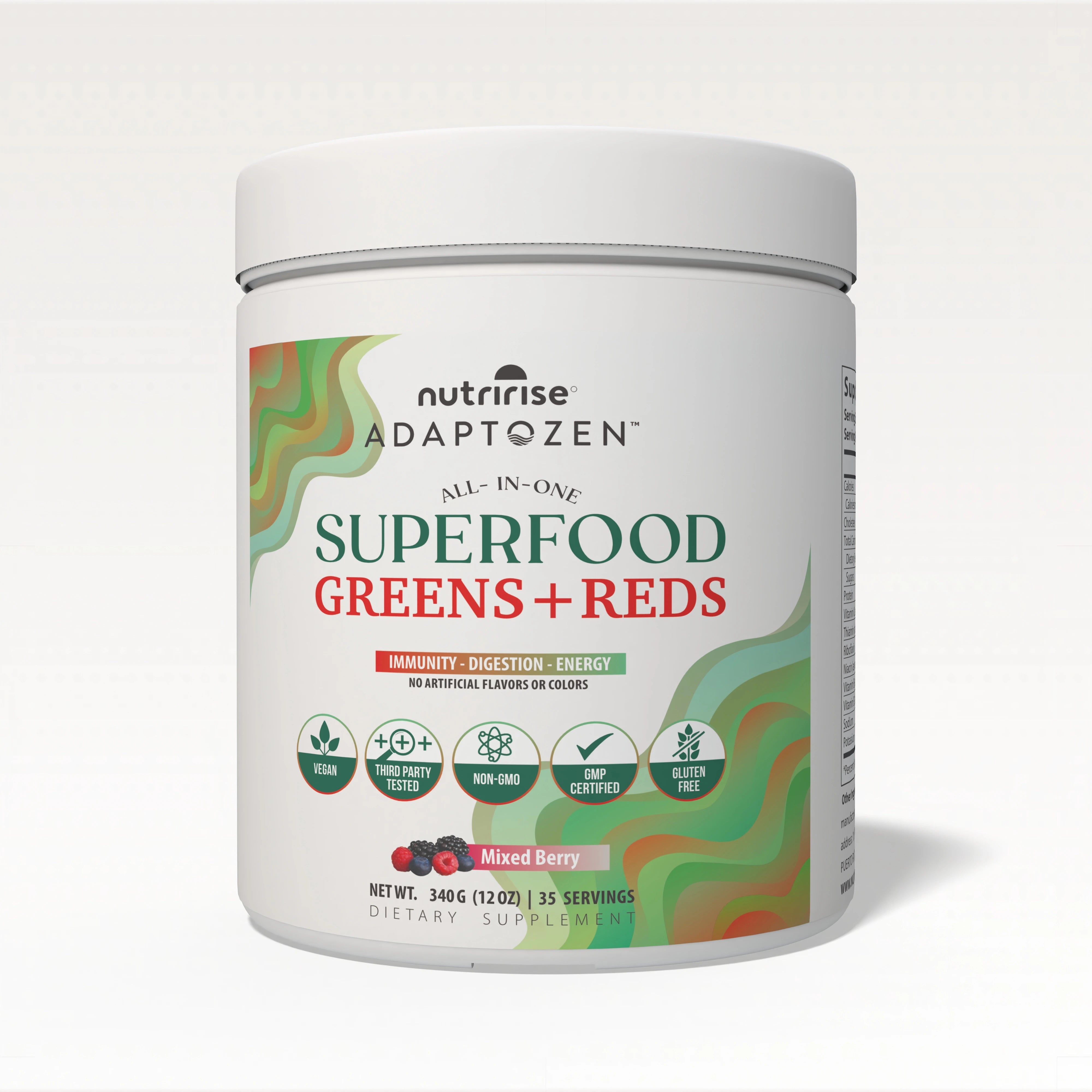 Adaptozen All-In-One Superfood Greens + Reds | Supports Immunity, Digestion & Energy