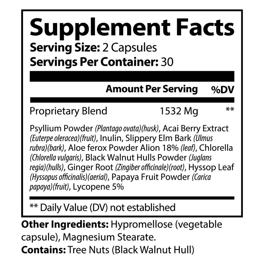 Bloat Buster Max Detox Cleanse With Acai, Psyllium, Chlorella & Papaya