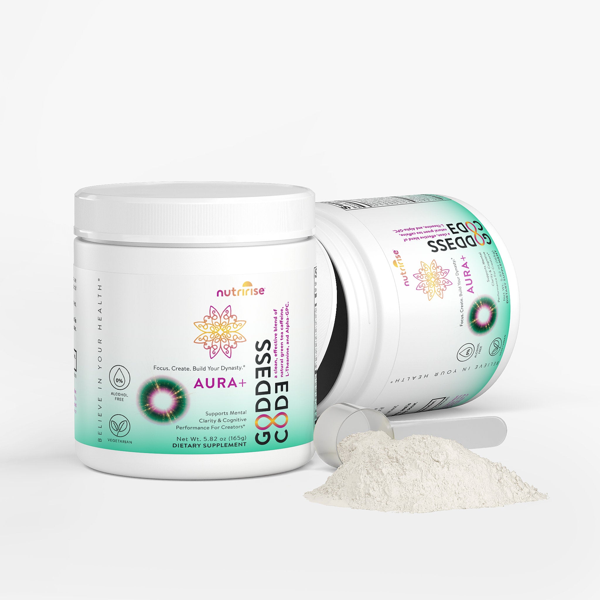 Goddess Code AURA+ | Green Halo Cognitive Energy Powder for Women