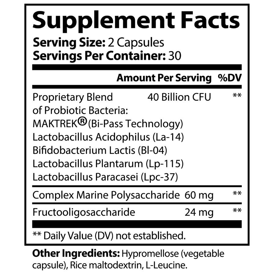 Gut Giver Probiotic 40B CFU with Prebiotics