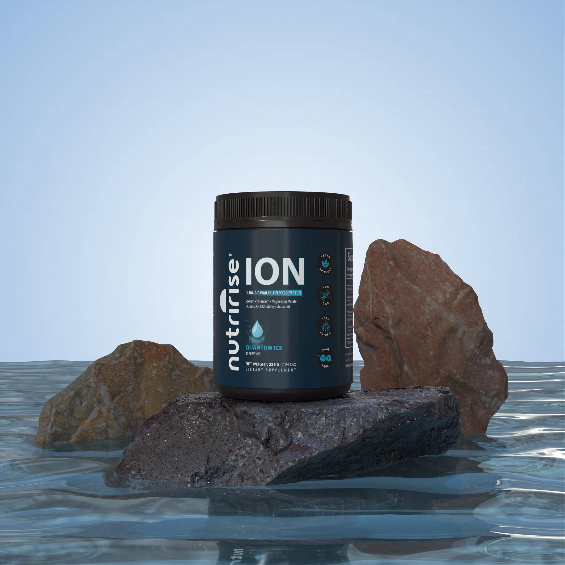 NutriRise ION — Quantum Ice | Ultra-Bioavailable Electrolyte Fuel