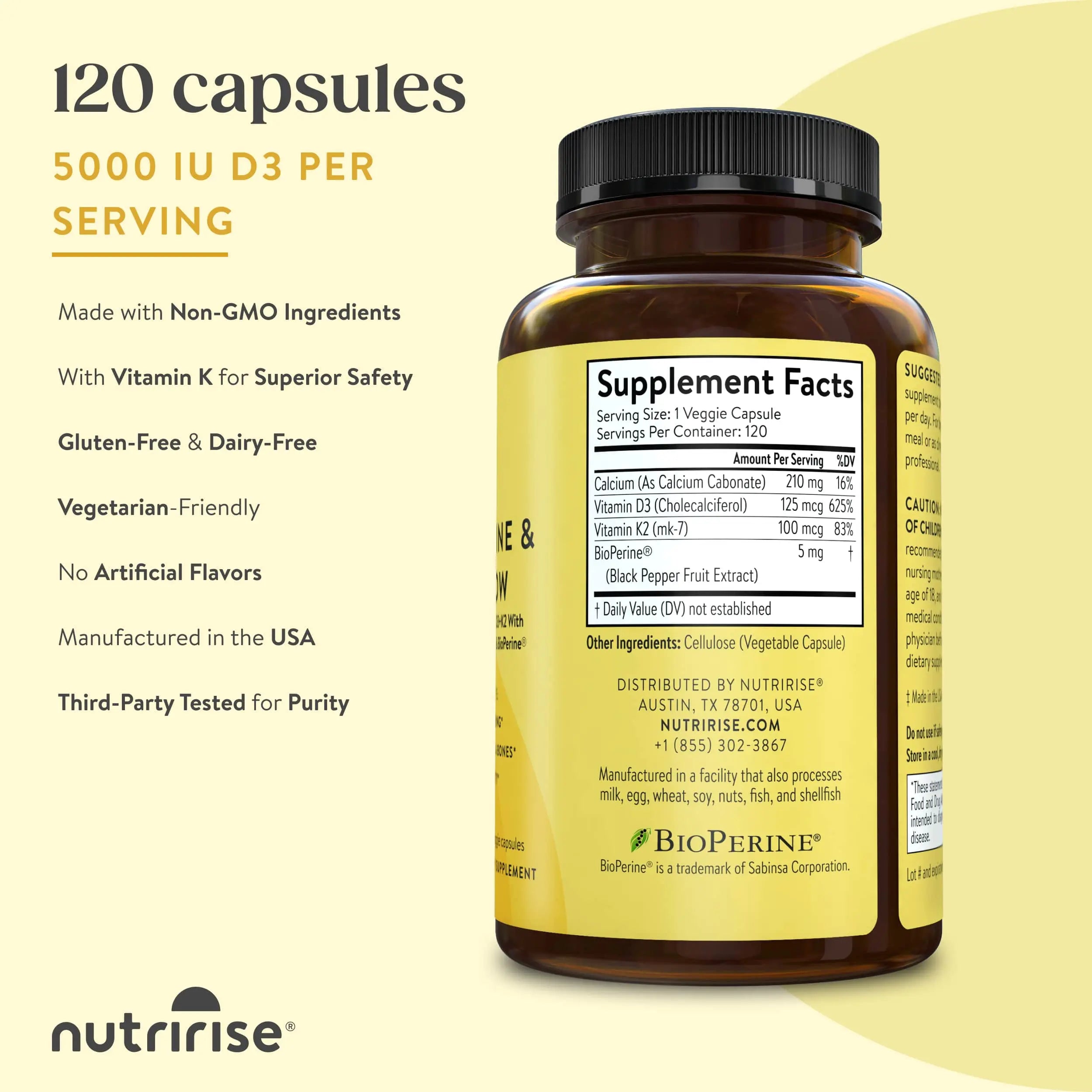 Vitamin D3 + K2 Complex - NutriRise