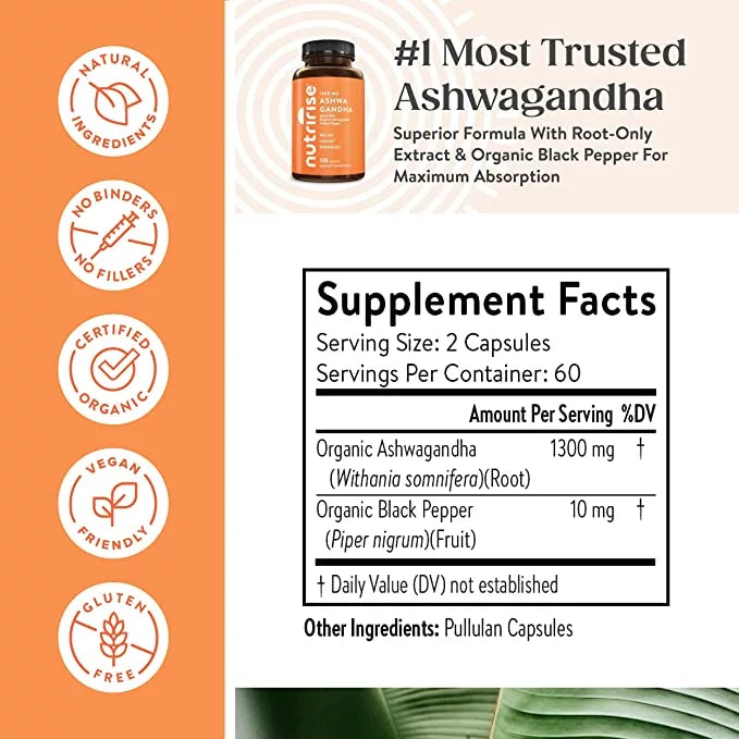 Ashwagandha Root: 1300 MG - NutriRise
