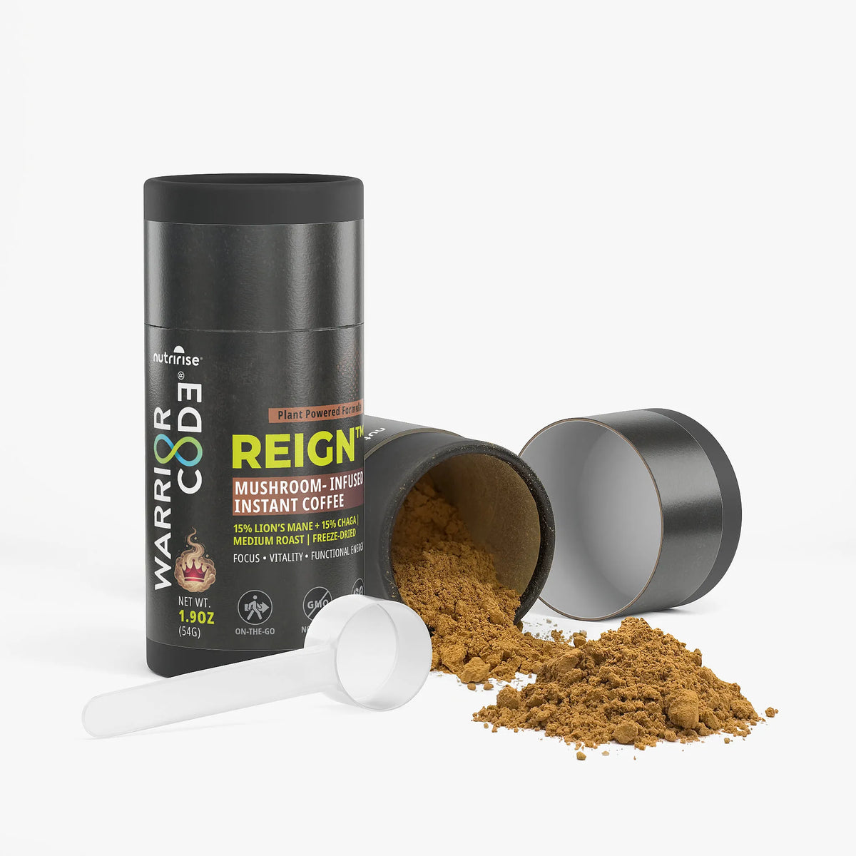 REIGN Mushroom Coffee | Lion's Mane & Chaga | Warrior Code | NutriRise